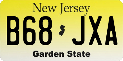 NJ license plate B68JXA