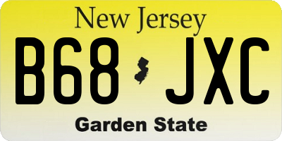 NJ license plate B68JXC