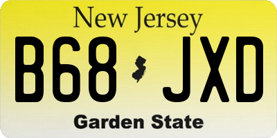 NJ license plate B68JXD
