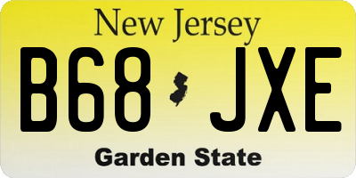 NJ license plate B68JXE
