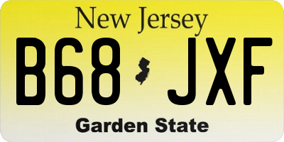 NJ license plate B68JXF