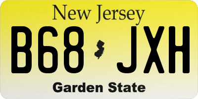 NJ license plate B68JXH