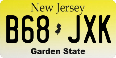 NJ license plate B68JXK