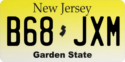 NJ license plate B68JXM