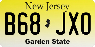 NJ license plate B68JXO