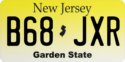 NJ license plate B68JXR