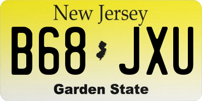 NJ license plate B68JXU