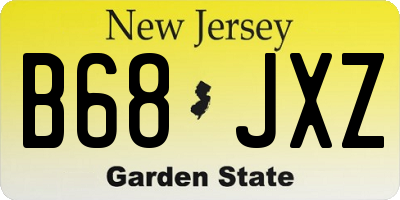 NJ license plate B68JXZ