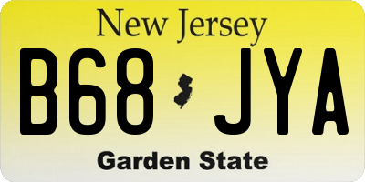 NJ license plate B68JYA