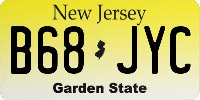 NJ license plate B68JYC