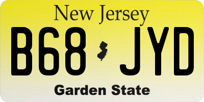 NJ license plate B68JYD