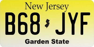 NJ license plate B68JYF