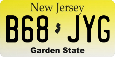 NJ license plate B68JYG