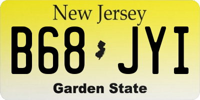 NJ license plate B68JYI