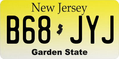 NJ license plate B68JYJ
