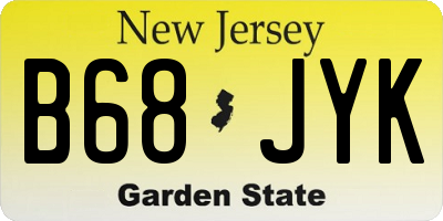 NJ license plate B68JYK