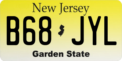 NJ license plate B68JYL