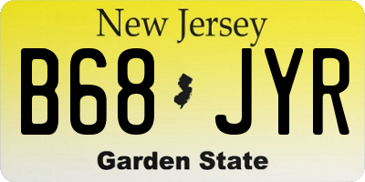 NJ license plate B68JYR