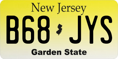 NJ license plate B68JYS
