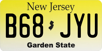 NJ license plate B68JYU