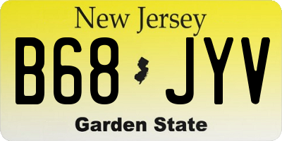 NJ license plate B68JYV