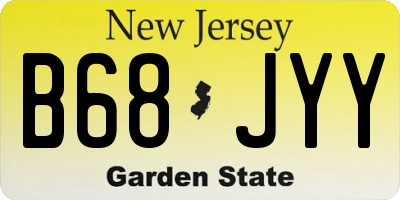 NJ license plate B68JYY