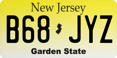 NJ license plate B68JYZ