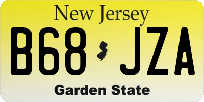 NJ license plate B68JZA