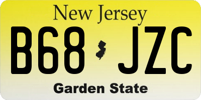 NJ license plate B68JZC