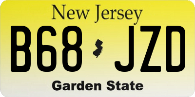 NJ license plate B68JZD