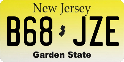 NJ license plate B68JZE