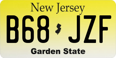 NJ license plate B68JZF