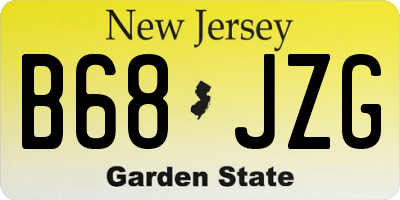 NJ license plate B68JZG