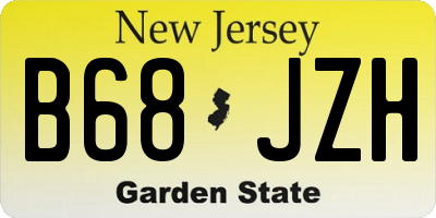 NJ license plate B68JZH