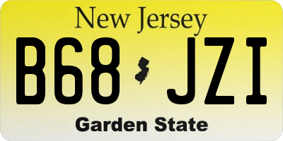 NJ license plate B68JZI