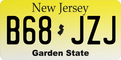 NJ license plate B68JZJ