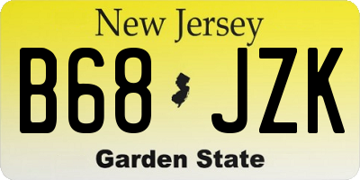 NJ license plate B68JZK