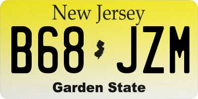 NJ license plate B68JZM
