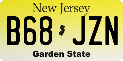 NJ license plate B68JZN