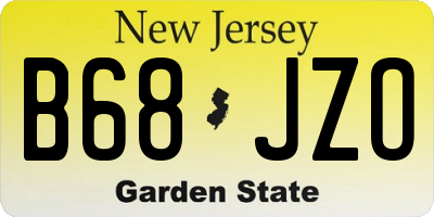 NJ license plate B68JZO