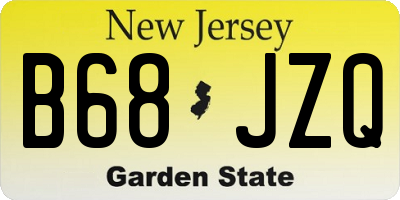 NJ license plate B68JZQ