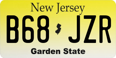 NJ license plate B68JZR