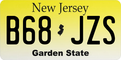 NJ license plate B68JZS