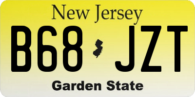 NJ license plate B68JZT