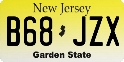 NJ license plate B68JZX