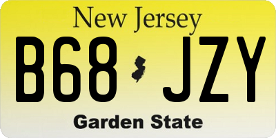 NJ license plate B68JZY