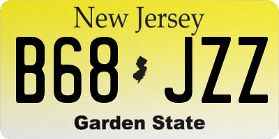 NJ license plate B68JZZ