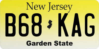 NJ license plate B68KAG