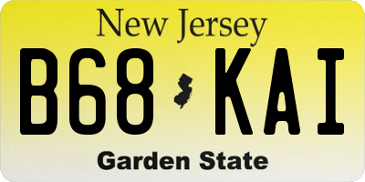 NJ license plate B68KAI