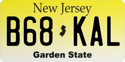 NJ license plate B68KAL